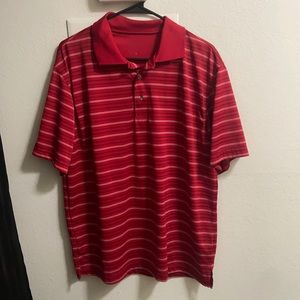 Red golf shirt!